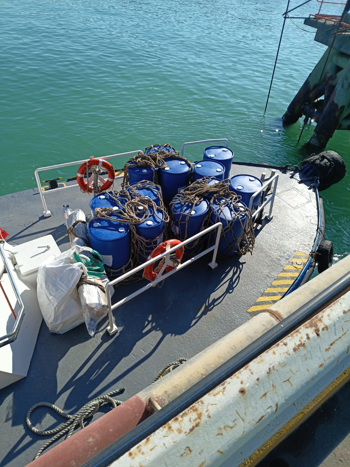 Chemical supply operation at Chilean port